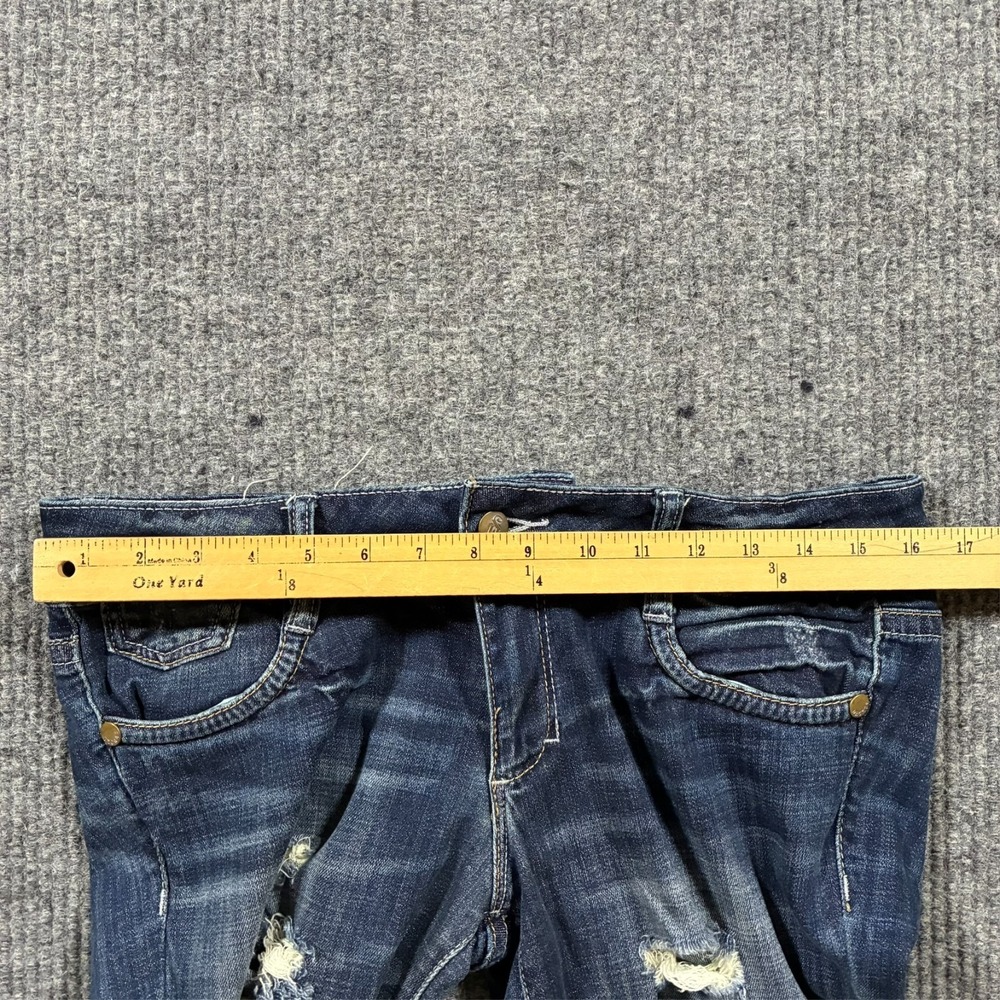 Decree Womens Bootcut Jeans Size 11 Blue Distressed Denim Stretch Low Rise - Picture 6 of 10